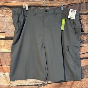 Wrangler Men's Outdoor Performance Shorts Gray Size 44 UPF 40 Cargo Tech Pockets